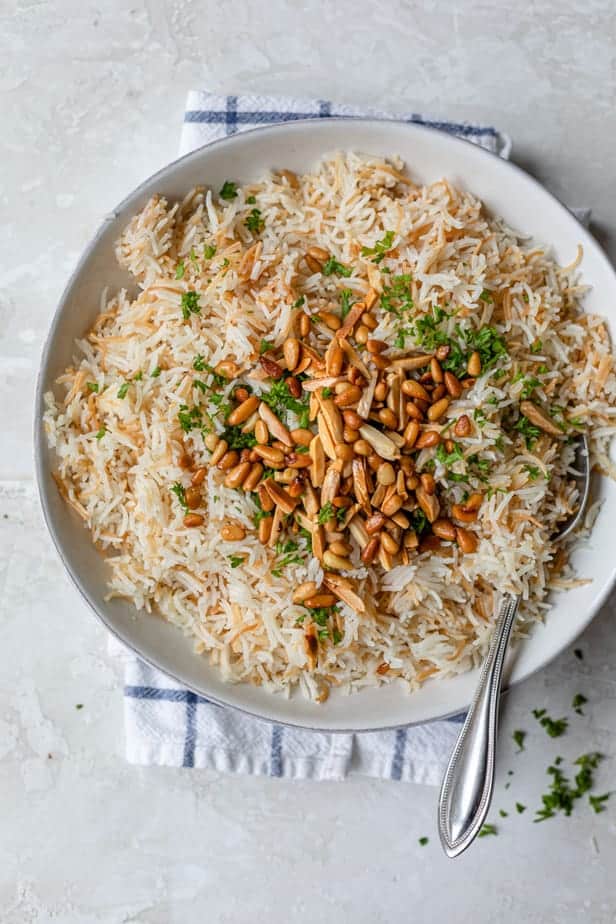 5 star recipe for rice with pine nuts and gravy
