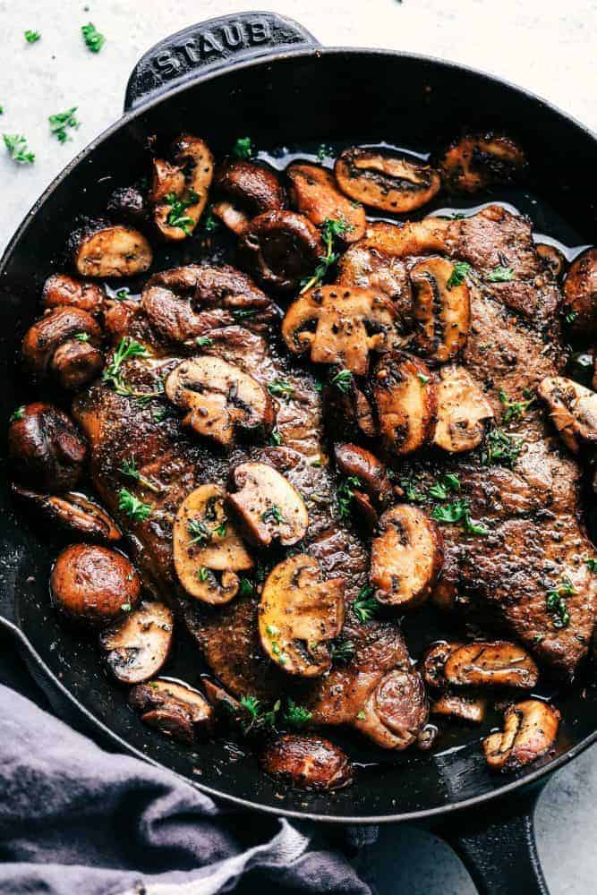 herbed beef on mushrooms recipe