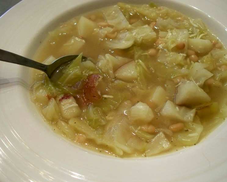 cabbage parsley soup with tofu