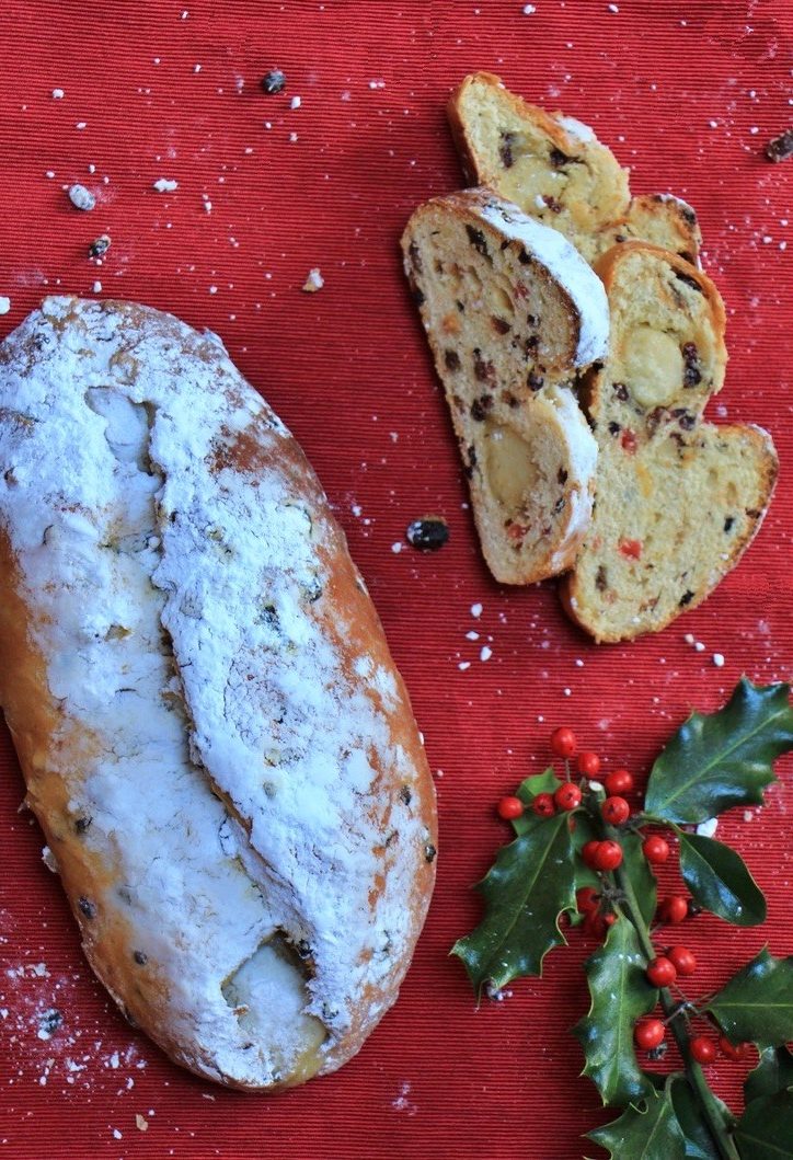 christmas stollen with marzipan