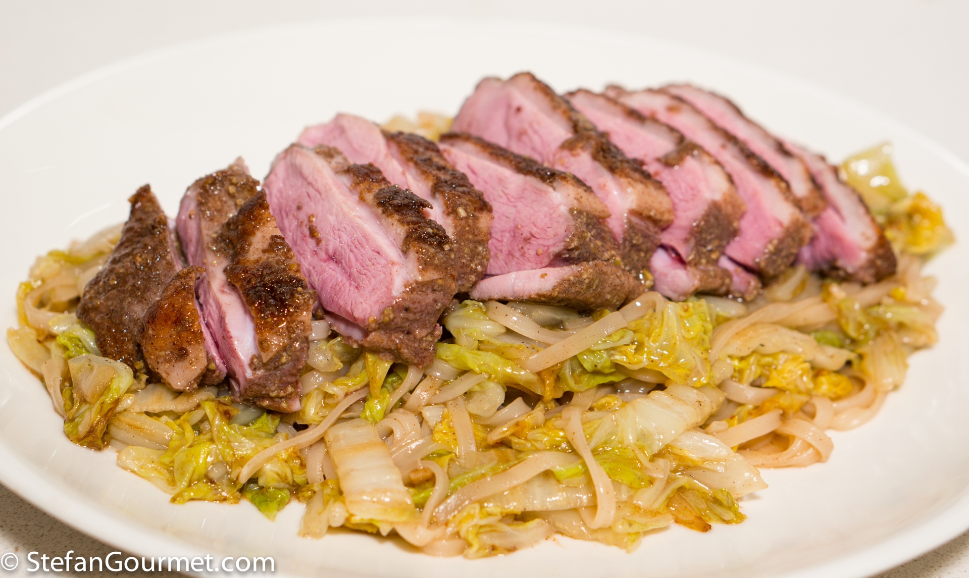 roast duck breast with red cabbage