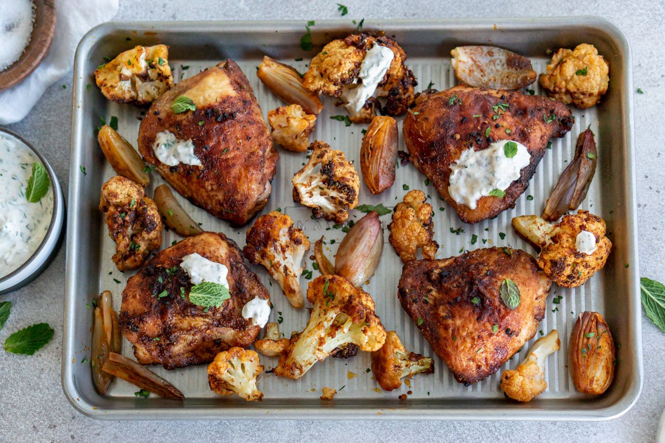 roasted cauliflower with chicken and bryndza only 210 calories per serving