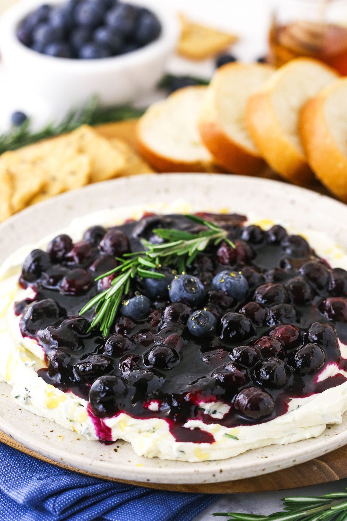 cottage cheese balls with blueberry sauce