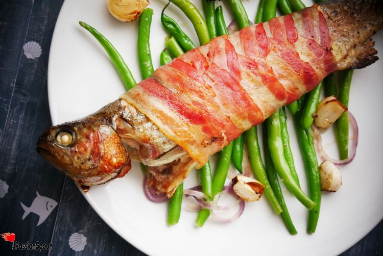trout in bacon wrap