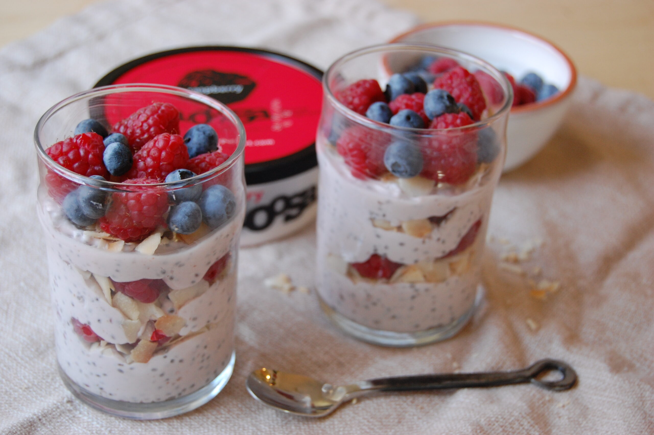 chia pudding with raspberries scaled
