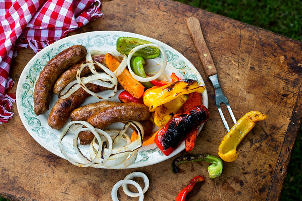 recipe for grilled sausage peppers and onions