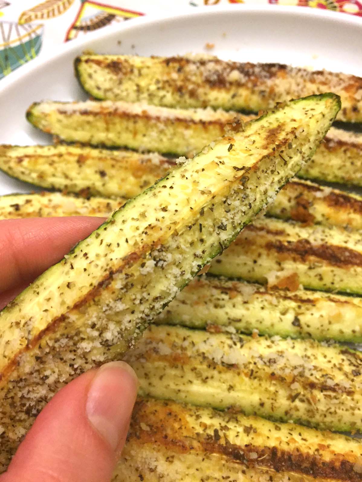 roasted courgettes in garlic